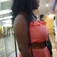 Black lady with nice boobs