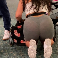 See through spandex at the airport
