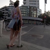 Blonde in short skirt (part 1)