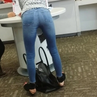 Sexy babe bending over