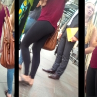 Two girls in tight leggings