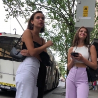 Candid braless beauty