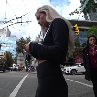 Wet look booty and hot blonde
