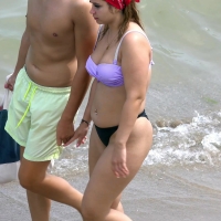 Thick beach babe