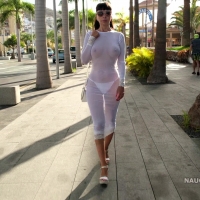 Naughty Lada in see through dress