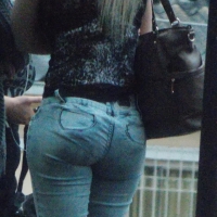 Nice ass standing around in tight jeans Nice ass in jeans