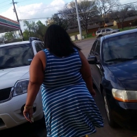 Fat chick in striped dress Fat chick in dress