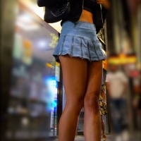 Hot ass candid brunette party chick upskirted showing her lickable and edible ass cheeks 9EI3mCM.jpg