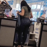Employee in tight jeans