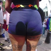Purple spandex booty