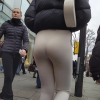Coed white pants