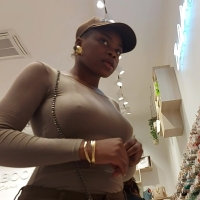Braless ebony girl