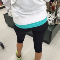 Milf with glasses Christmas shopping in leggings Milf Christmas shopping