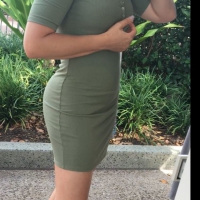 Sexy milf in tight green dress with nice curves Sexy milf in green dress