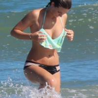 Unique bikini sexy beach girl with nice tits Unique bikini sexy beach girl