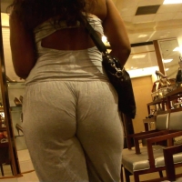 Ebony panty line and wedgie