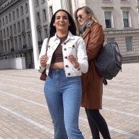 Brunette chick in jeans
