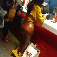 Big booty in shiny pants