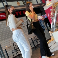 Airport hottie in white