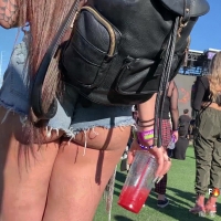 Ass cheeks at a festival