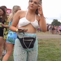 Blonde hottie with pierced tits
