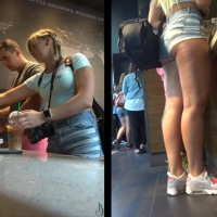 Hot candid blonde girl showing her ass cheeks in denim shorts while getting coffee Epic Dreamy Blonde_OMG.mov-2026-02-02-13h16m58s957.jpg