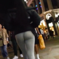 Brunette in tight leggings