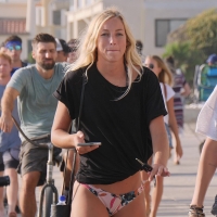 Hot blonde in little bikini