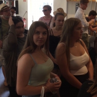 Busty girl at Starbucks