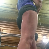 Gym babe in spandex shorts