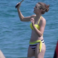 Beautiful beach tennis girl