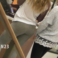 Cute college girl in leggings