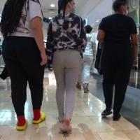 Mall chick with green thong