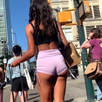 Black stripper showing cheeks