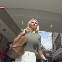 Blonde ass in white jeans