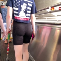 College babe in spandex