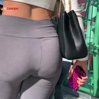 Sexy blonde in leggings with pokies