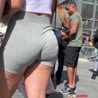 Chunky ass in shorts