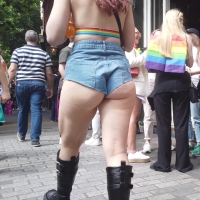 Candid sexy pride chick with a wedgie in denim shorts showing her ass cheeks Loose Wobbly Booty Cheeks w_ Super Wedgie.mp4-2023-02-15-17h49m06s579.jpg
