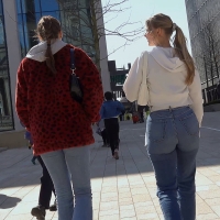 Two hot girls in jeans