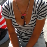 Cute candid girl downbloused showing her cleavage and black bra MJ352 ASW 31 - Music lover 3.jpg