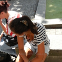 Cute candid girl downbloused showing her cleavage and black bra MJ583_DSCN6612.jpg