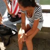 Cute candid girl downbloused showing her cleavage and black bra MJ583_DSCN6605.jpg