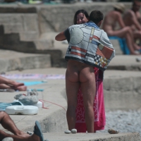 Cove pyramid nudist couple on nude beach Cove pyramid nude beach couple
