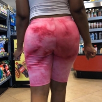 Ebony ass in pink