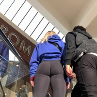 Hot blonde wedgie