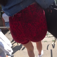 Asian in snake skin spandex