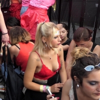 Hot blonde cleavage