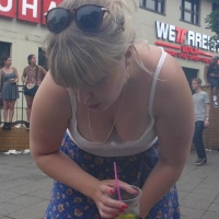 Blonde with nice cleavage