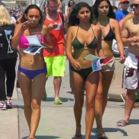 Three hot bikini friends